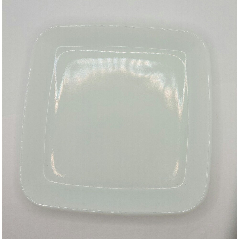 Vintage CORNING Dietary Products SQUARE MILK GLASS 6.5" Airline Plate